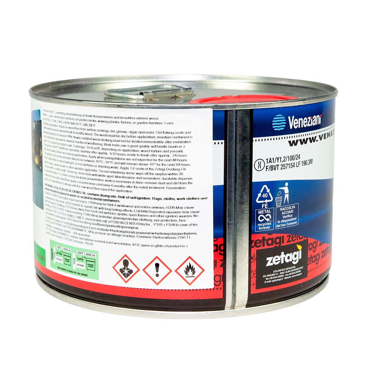 Масло для террас, садовой мебели и других деревянных поверхностей с защитой от ультрафиолета, влаги, грибка и плесени Zetagi Decking Oil из Италии объемом 2,5 л