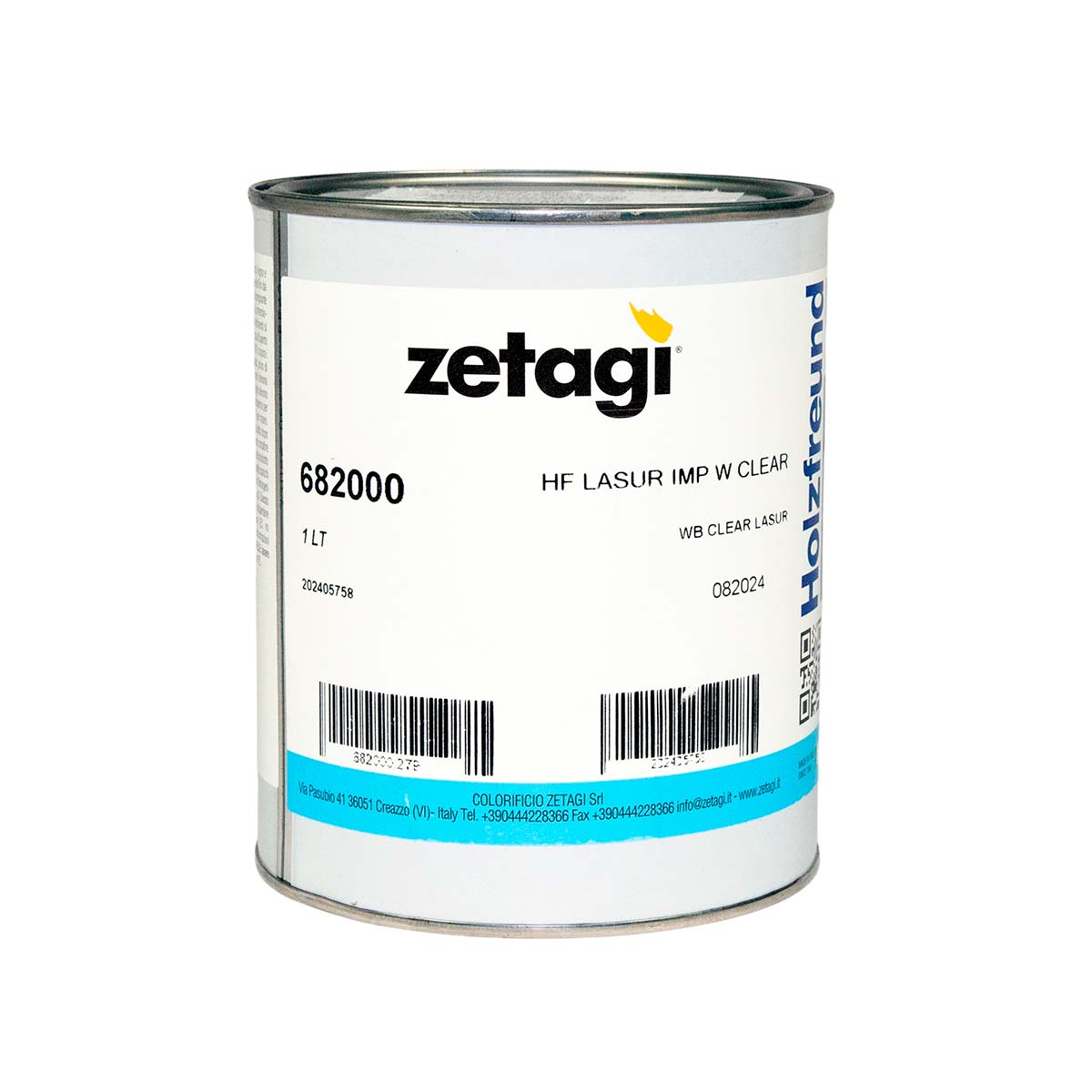 Водорастворимая лазурь-пропитка в виде геля на основе модифицированных акриловых смол для внутренних и наружных столярных работ Zetagi Holzfreund Lasur IMP W из Италии объемом 1 л