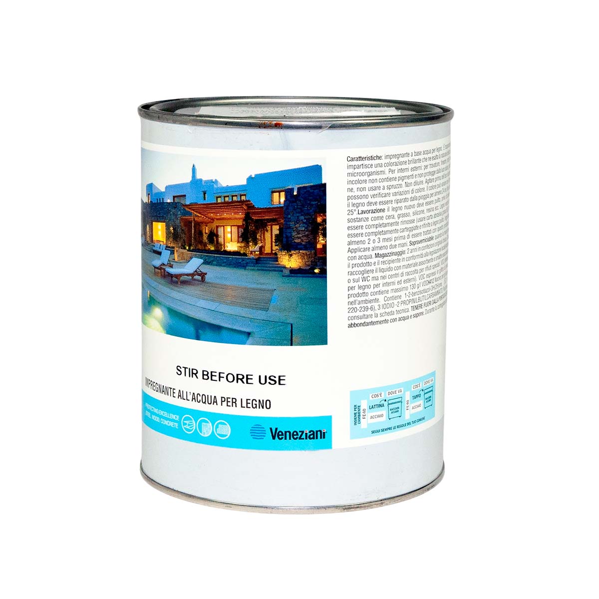 Пропитка для дерева (грунтующий антисептик) на водной основе для внутренних и наружных работ Zetagi Holzfreund WSR из Италии объемом 1 л