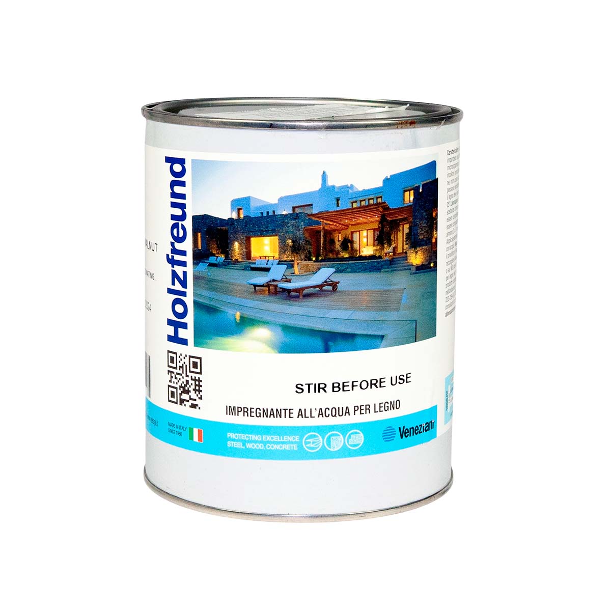 Пропитка для дерева (грунтующий антисептик) на водной основе для внутренних и наружных работ Zetagi Holzfreund WSR из Италии объемом 1 л